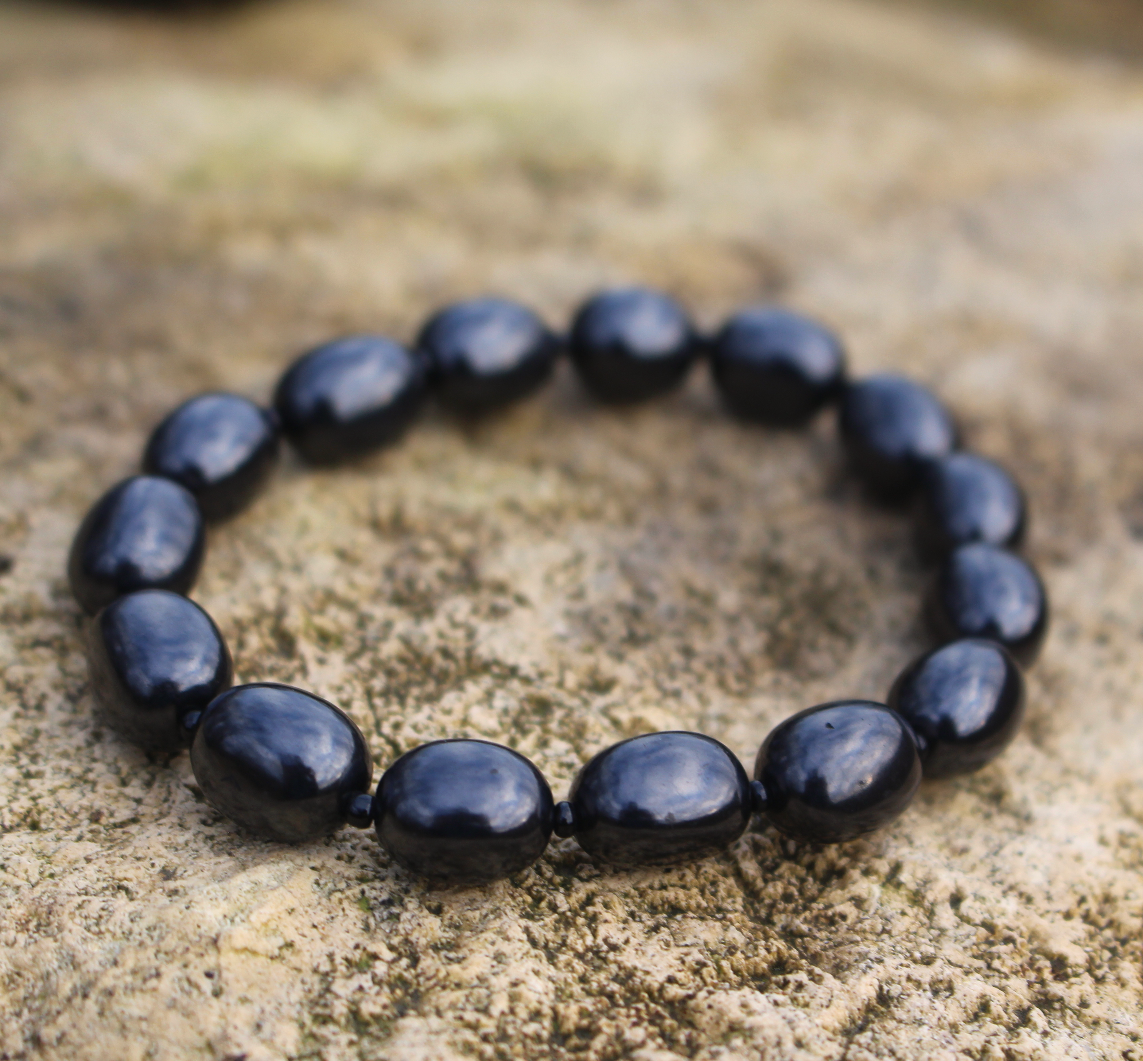 Shungite Bead Bracelets 5/6/8mm or 10mm Olive, Sourced from Zazhoginsky in Karelia - Image 3