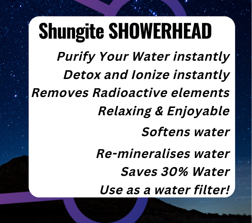 Shungite Showerhead C60 Water Purification Stones, Removes Radioactive elements, Re-mineralises, Softens Water, Energy+ Water Saving - Image 5