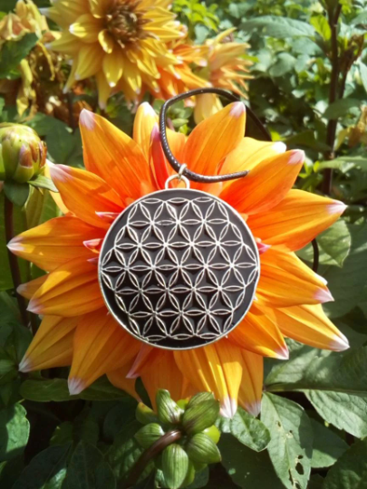 Sacred Geometry Hand Inlayed with Powerful Silver Activated & Elite Shungite. - Image 3