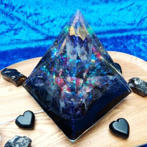 Pyramids with Lights (Amethyst and Silver Activated Shungite)