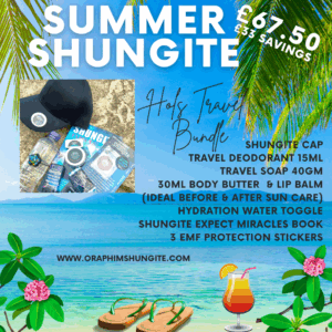 Summer Shungite Holiday Bundle (Saving over £30) 100% Vegan & Natural Body Care (not tested on animals, contains no chemicals) and Emf Protection